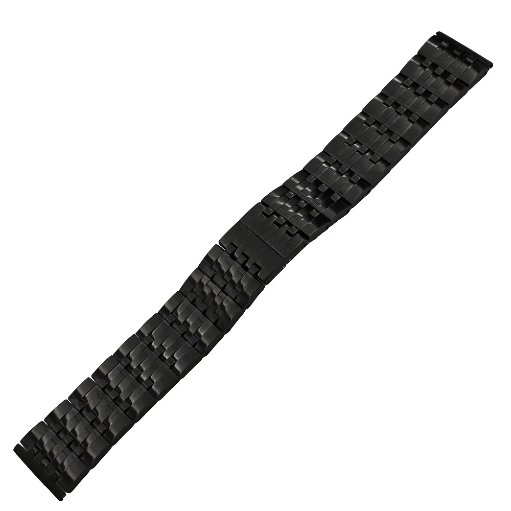 

22mm Stainless Steel Watch Band for Vector Luna / Meridian Metal Strap Wrist Loop Belt Bracelet Black Silver Men Women + Pin