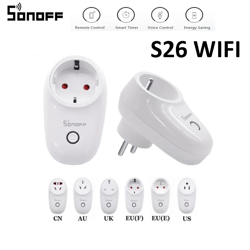 Sonoff S26 WiFi Smart Plug EU US UK CN AU умная Автоматизация дома Дистанционное гнездо