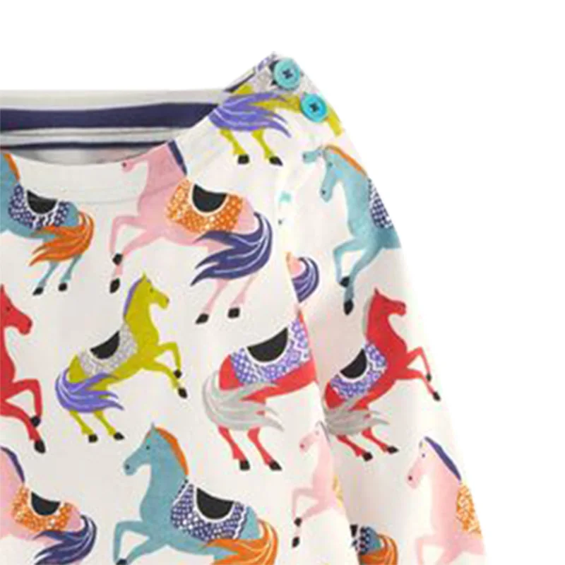 Little Bitty Fashion New Baby Girls Dresses Children Unicorn Party Girl Dress Cotton Horse Printing Wear | Детская одежда и обувь