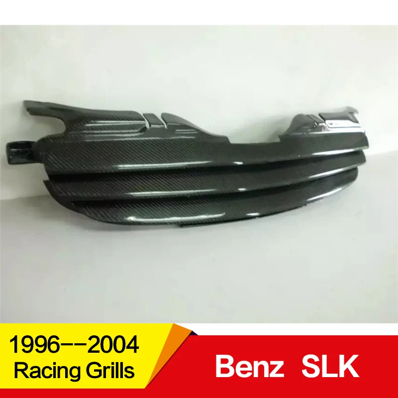 Используется для Mercedes-Benz SLK R170 гоночные грили 1996-2004 год углеродное волокно Refitt Передняя Центральная гоночная решетка крышка без логотипа автомобиля