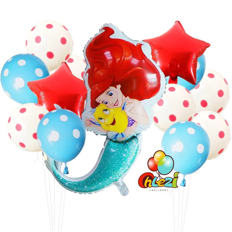 13 шт. принцесса Globos Baby shower Мерида Белоснежка Золушка Жасмин зеркальный шар на день рождения DIY вечерние украшения поставка для мамы и ребенка - Цвет: 8-Ariel