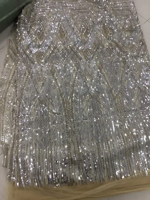 

ZH-6622 French net lace fabric Beautiful sequins embroidered African tulle lace fabric