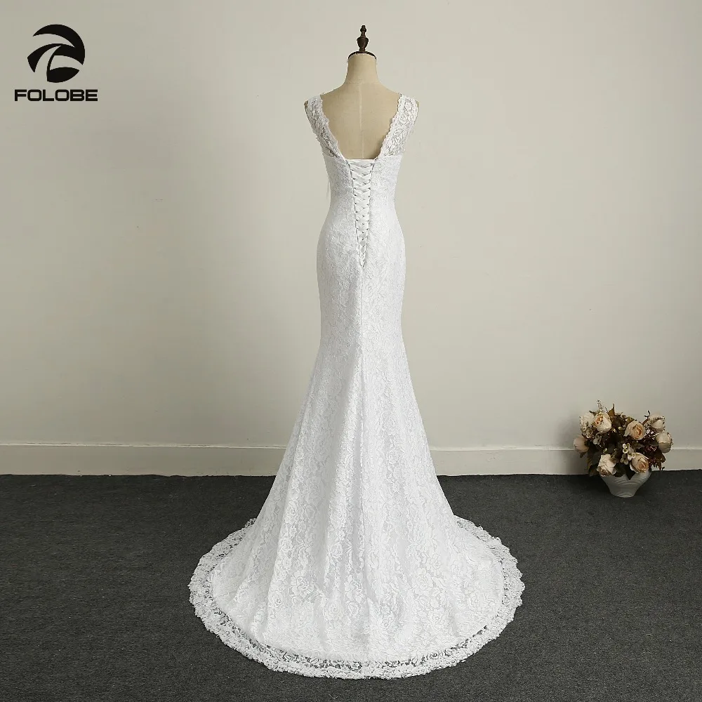 Elegant V-neck Beading Lace Vestidos De Boda Sequins Backless Mermaid Long Boho Wedding Dresses Robe Marriage Bridal Gowns | Свадьбы и