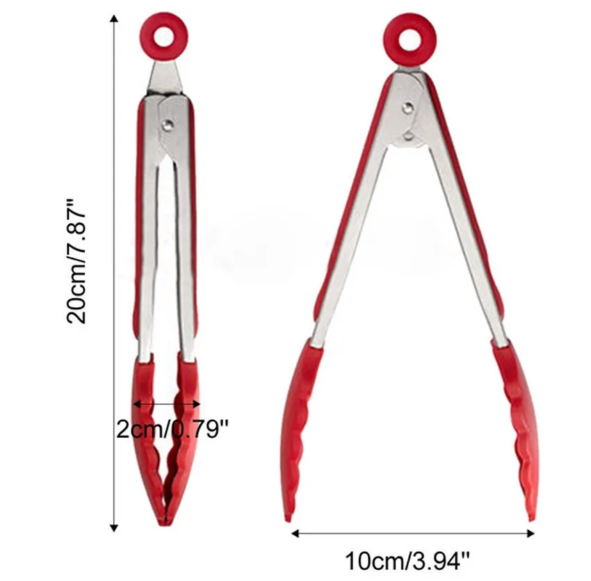 Силиконовые кухонные щипцы для сервировки салата и барбекю из нержавеющей