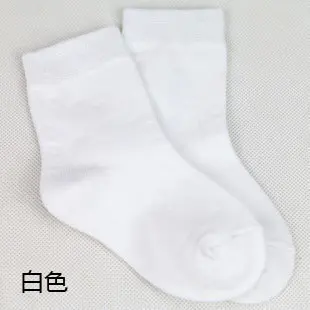 white 5 пар/1 партия, Детские хлопковые носки ярких цветов на весну и осень, носки для мальчиков, носки для девочек 1-9 лет, спортивные детские носки - Цвет: white