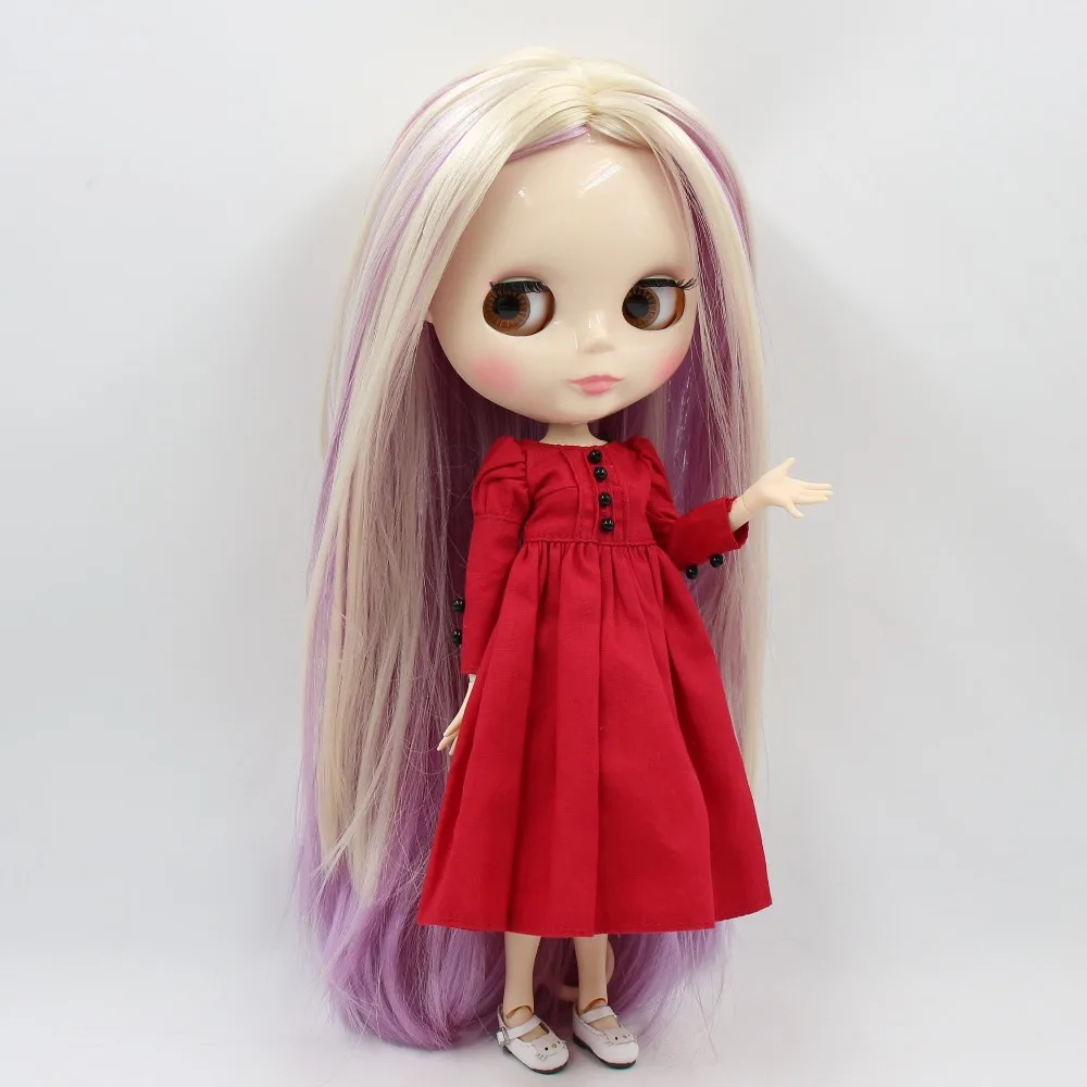 ICY DBS шарнирная кукла Blyth шарнир тела белая кожа блонд и розовый фиолетовый волосы