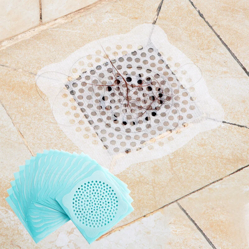 

20pcs! Disposable non-woven fabrics Sewer filter self-adhesive Cleaning Paper Drain Stopper for bathroom Floor drain