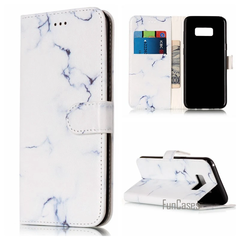 Мраморные рок Чехлы для Samsung Galaxy S8 Plus S8Plus кожаный бумажник сумки флип чехол Capinha Etui