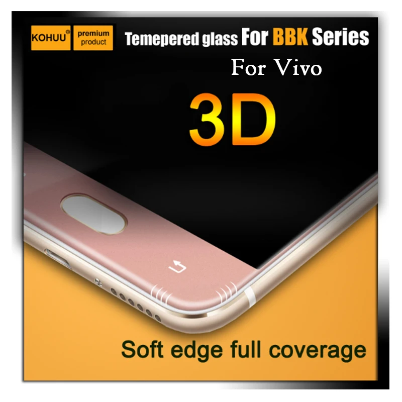 3D мягкий край Полное покрытие Закаленное стекло Защитная пленка для экрана VIVO X6 X7