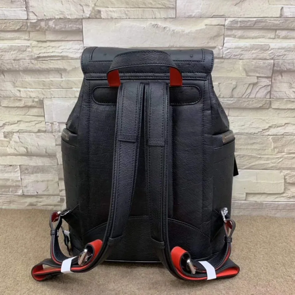 100% настоящий ежедневный рюкзак из натуральной кожи страуса модная популярная