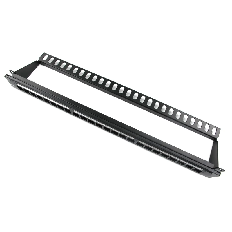 19&quot1U Blank 24 Port Patch Panel UTP Metal Rack Mount Distribution Frame RJ45 Network Cable Adapter Computer CAT6 5 Keystone Jack |