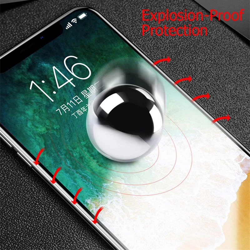 Akcoo 6D изогнутые закаленное Стекло Экран протектор для iPhone XS XR Максимальная Защита