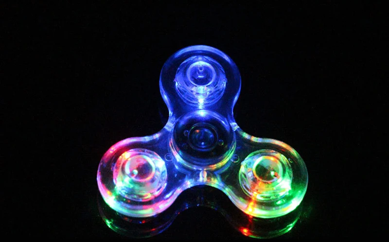 Luminous LED Fidget Spinner Transparent LED Flash Light Colorful Change E Spinner Glow In the Dark Stress Relief Toys For Kids