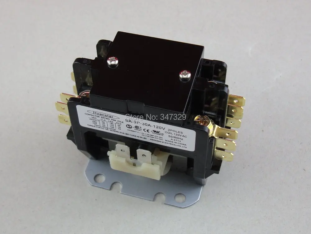 Hvacstar SA 2P 30A 120V контактор определенного назначения 2 полюсная катушка 30FLA AC DP