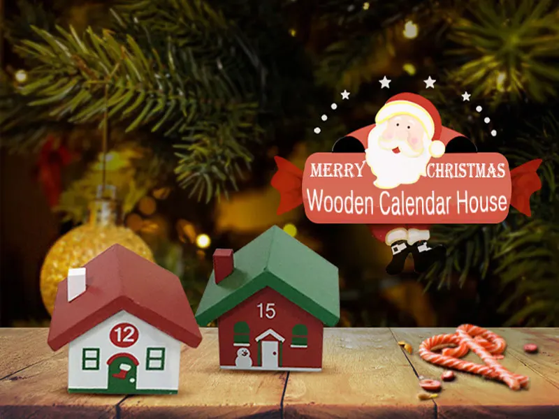 25*30,5 см деревянный домик DIY Advent календарь домашний Рождественский Декор украшение для офисного стола интересный подарок для детей