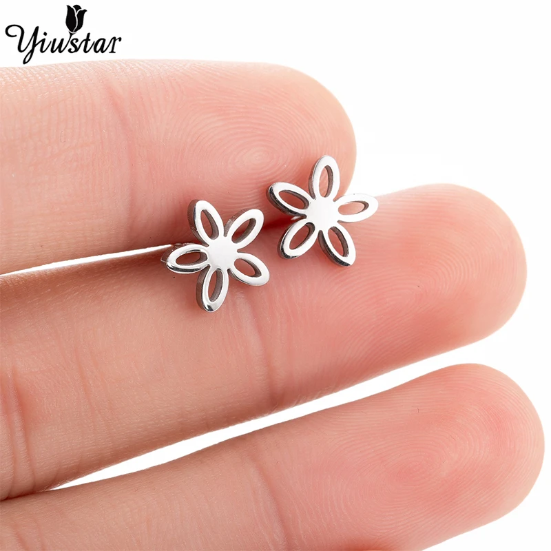 Серьги Yiustar из нержавеющей стали для женщин милые женские блестящие серьги в