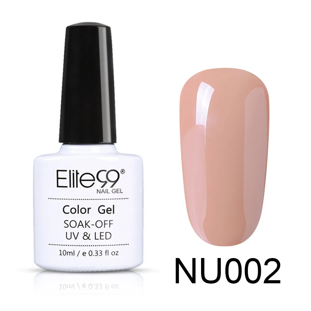 NU002 Elite99, телесный цвет, 10 мл, Гель-лак Vernis, Полупостоянный УФ-гель для дизайна ногтей, Гель-лак, впитываемый, для ногтей, грунтовка, Гель-лак - Цвет: NU002