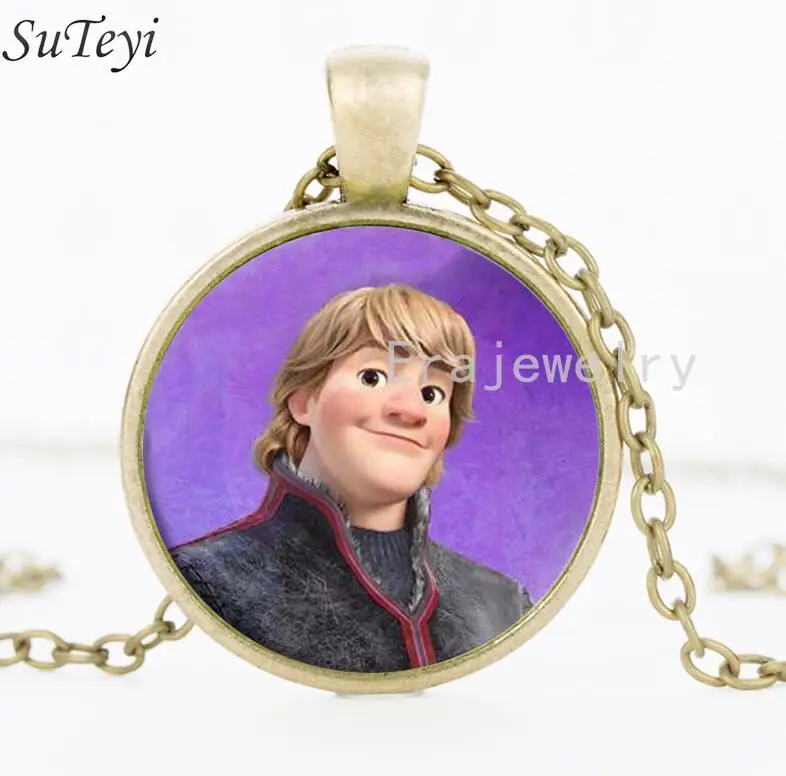bronze SUTEYI новейшее серебряное ожерелье Эльза Анна Олаф мультфильм ювелирные изделия круглое ниспадающее ожерелье на шею девушки цепочка для ошейника для детей подарок - Окраска металла: bronze