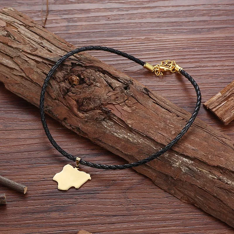 Shamty Нигерия карта чокер ожерелье кулон золотой цвет украшения Африки бренд