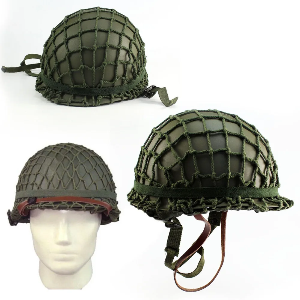 Военный шлем WW2 армейский солдат США Десантник M1 хлопковый камуфляж OD BAND кошачьи