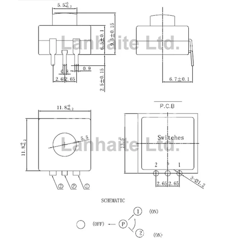 Omten PBS1203B Реверсивный кистевой переключатель 12 мм (Д) x (Ш) 9 2 (В) (5 шт.)|led wind up flashlight|led