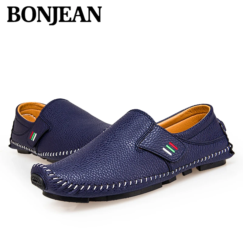 Hot Sale British Style Men Casual Shoes Soft Light Weight Leather Loafers Flats Plus Size Lazy Summer Outdoor | Обувь