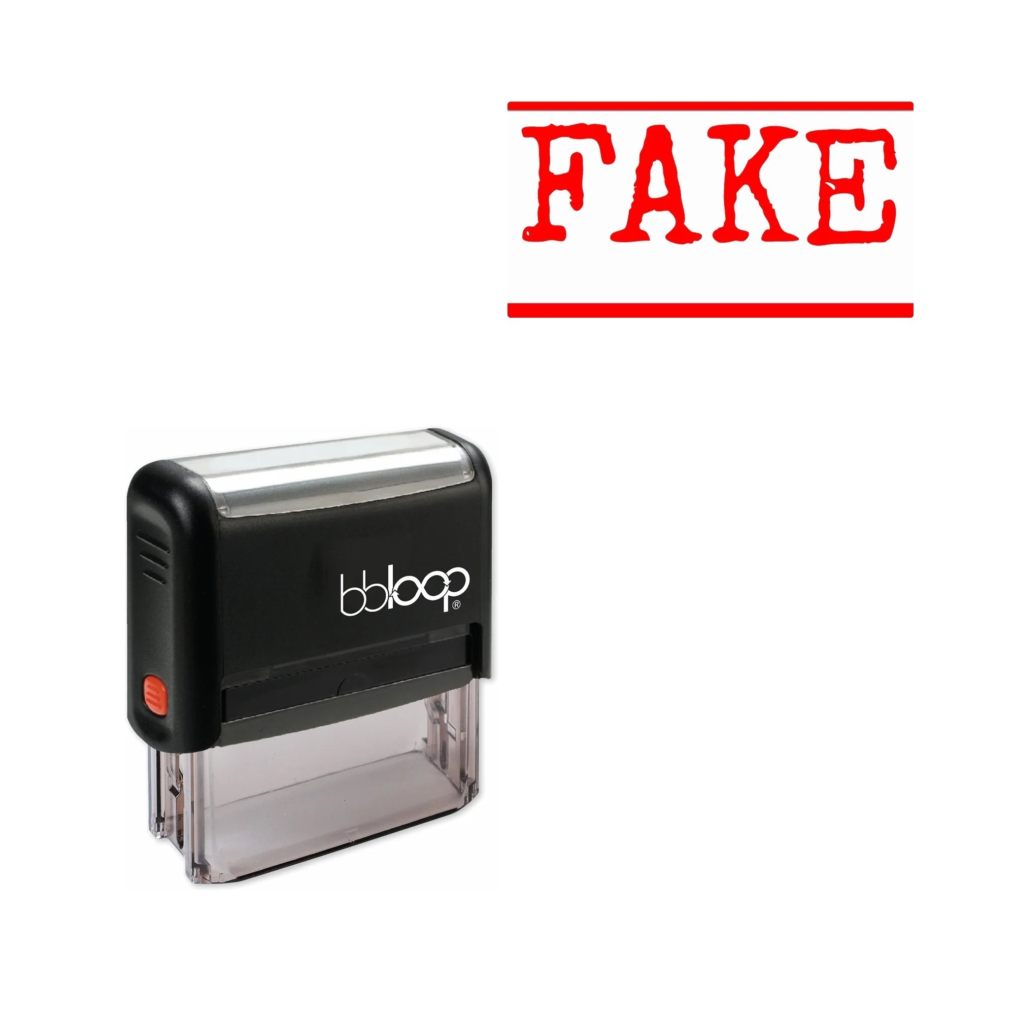 

Bbloop 'FAKE' Self-Inking Office Stamp, Rectangular Typewriter Style