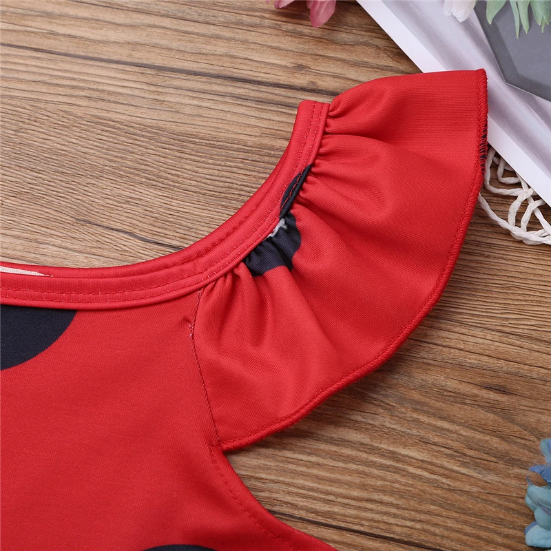 Children Girls Cosplay Red Dress Kids Polka Dots A-Line Birthday Party Halloween Costume Fancy Dress-Up | Детская одежда и обувь