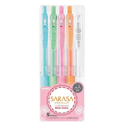 5 Color Set Япония Zebra Sarasa молока Цвет ограниченное гелевая ручка 0,5 мм 5/8 шт - Цвет: 5 Color Set