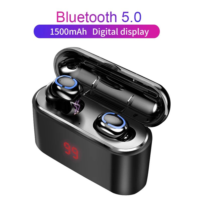 ROCK TWS True Bluetooth Earphone 3D Stereo Wireless Earbuds Mini Waterproof Headfrees with Charging Box 1500mAh |