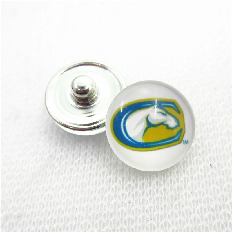 

10pcs US California Davis Aggies Snap buttons 18mm Glass Sports snap buttons Diy Snaps Jewelry Bracelet&bangles charms