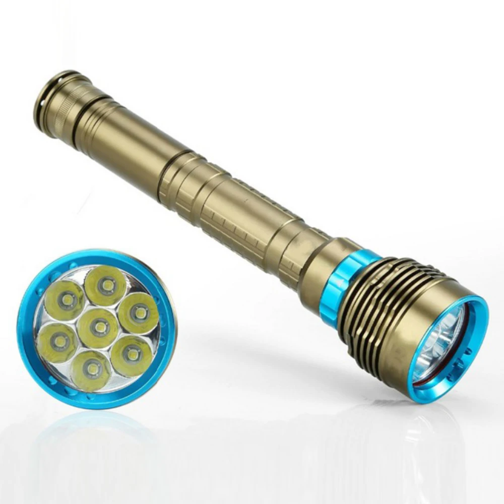 7 светодио дный CREE XML T6/L2 10000LM Водонепроницаемый светодио дный фонарик Подводные 100 м Дайвинг фонарик факел для Пеший Туризм обрушения Охота