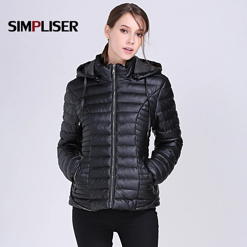 Женские куртки черного цвета осенне-зимние толстые пальто большого размера XXXL