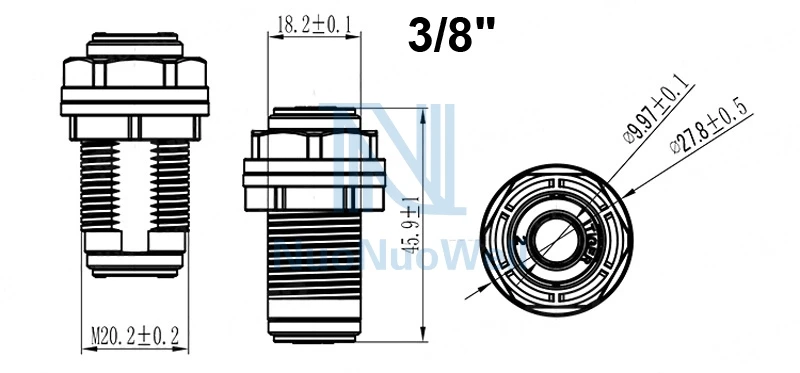 NuoNuoWell 1/4 'Ɖ/8'' переборка аквариумная трубка Водоочиститель RO воды быстрое
