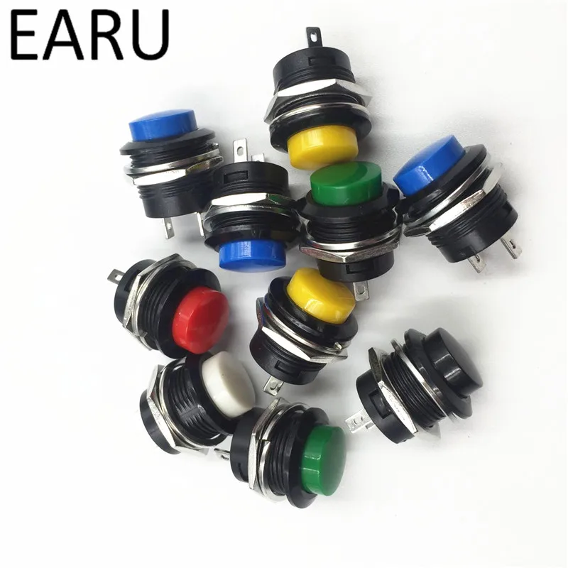 

10pcs DIY Momentary Mini Round Push Button Switch OFF-(ON) Installing Hole 16mm Factory Online Wholesale 6A125V/AC 3A 250V