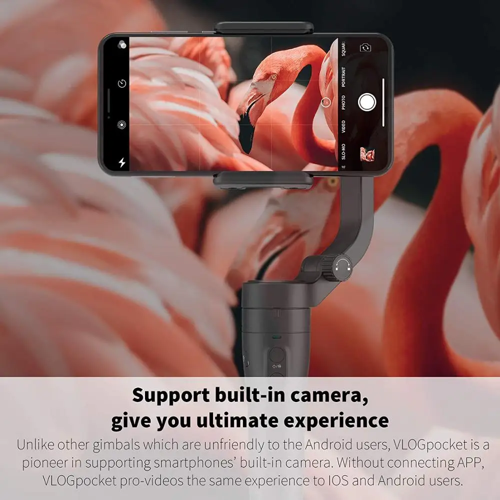 FeiyuTech Vlog карман для смартфона Gimbal 3-осевой портативный монопод с шарнирным замком; розовые складные стабилизатор для Android 240 г Полезная нагрузка