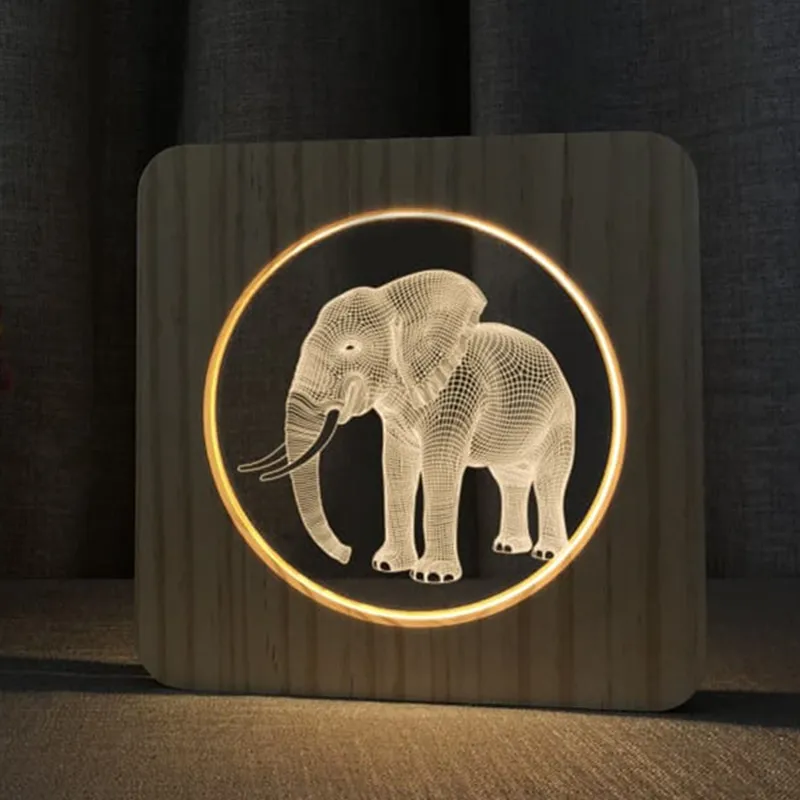 Светодиодная лампа в виде слона 3D ночник с USB украшение для детской комнаты