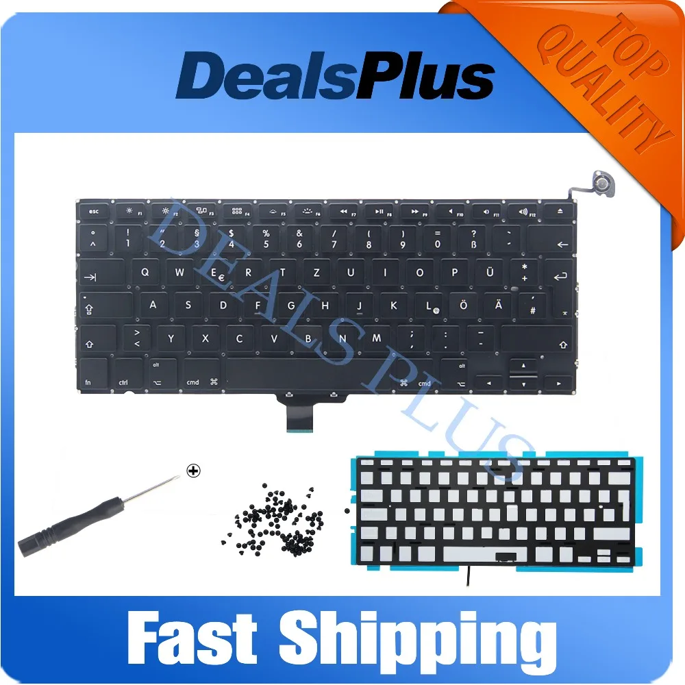 

New A1278 GR German Germany Keyboard + Backlight + Screws For Macbook Pro 13" A1278 MB990 MC700 MD313 MD102 2009-2013 Year