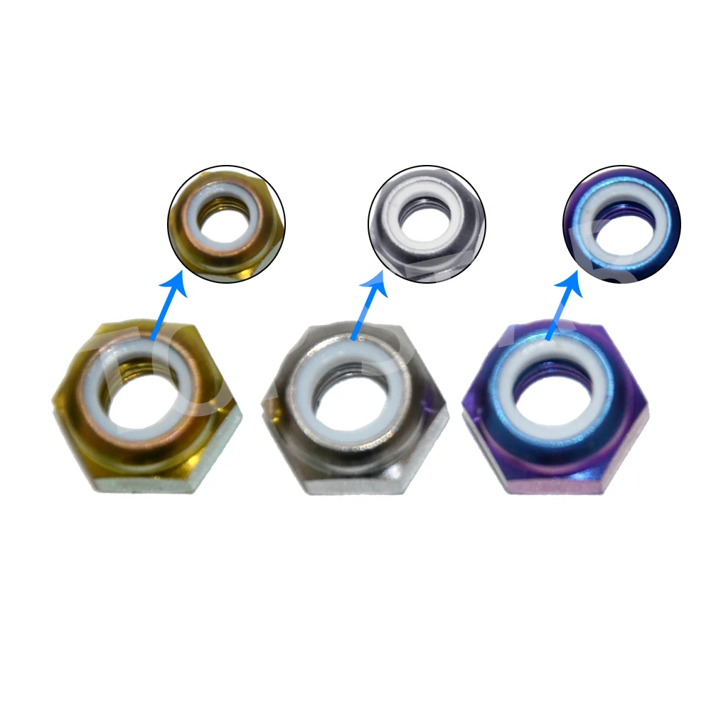 

DIN985 10 PCS M10 Titanium Hex Nut Titanium Nuts for Motorcycle Bicycle Titanium Screw Nuts Ti Fastener