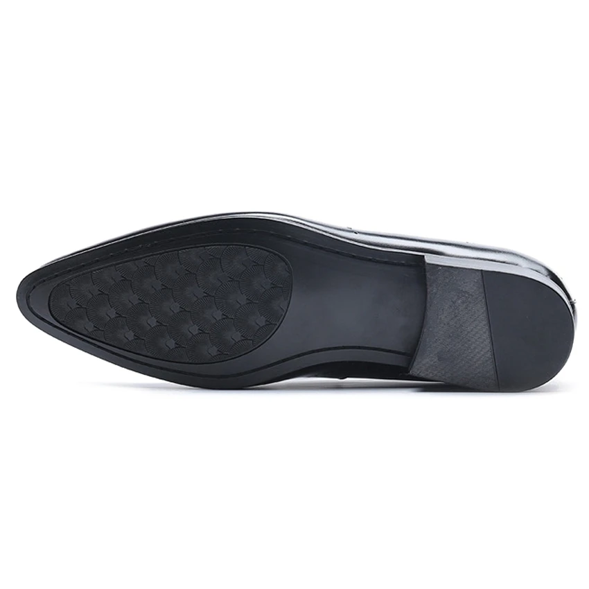 

Summer Designer Genuine Leather Men's Breathable Loafers Formal Dress Italian Pointed Toe Slip on Tassel Man Brogue Shoes HMS108