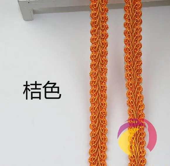 orange Новое поступление 5 метров синий/белый/черный DIY кружевной отделкой Плетеный для костюма высокого качества коса многоножка швейная кружевная лента 12 мм - Цвет: orange