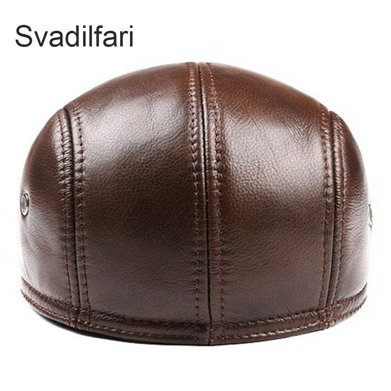 Svadilfari, классические береты, мужские теплые шапки из натуральной кожи, ветрозащитная шапка-Утконос, бордовые зимние Роскошные брендовые плоские шапки