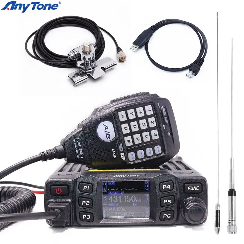 Двухдиапазонный приемопередатчик AnyTone мобильное радио VHF/UHF двухстороннее и