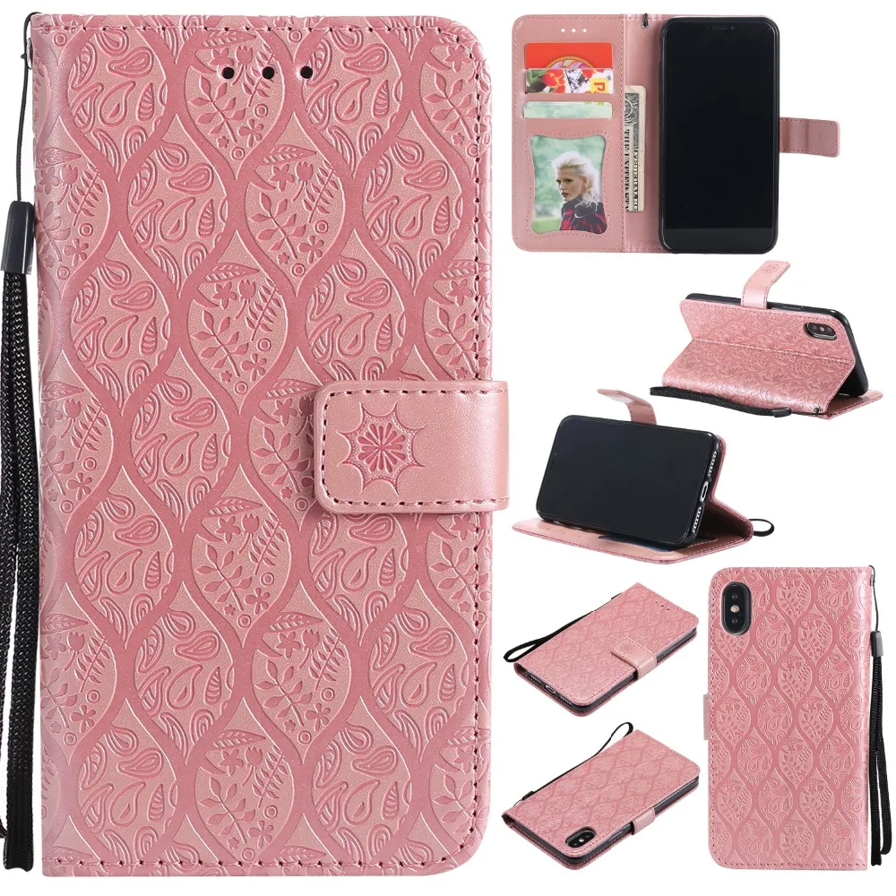 100 шт. много Whosale 3D тиснением ротанга Бумажник кожаный чехол для Apple iPhone 5/5S/SE/ 6/6S