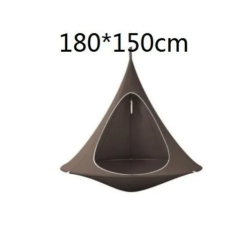 Dark brown 180cm UFO форма вигвама Дерево Висячие шелкопряда кокон качели стул для детей и взрослых Крытый открытый гамак палатка Hamaca патио мебель - Цвет: Dark brown 180cm