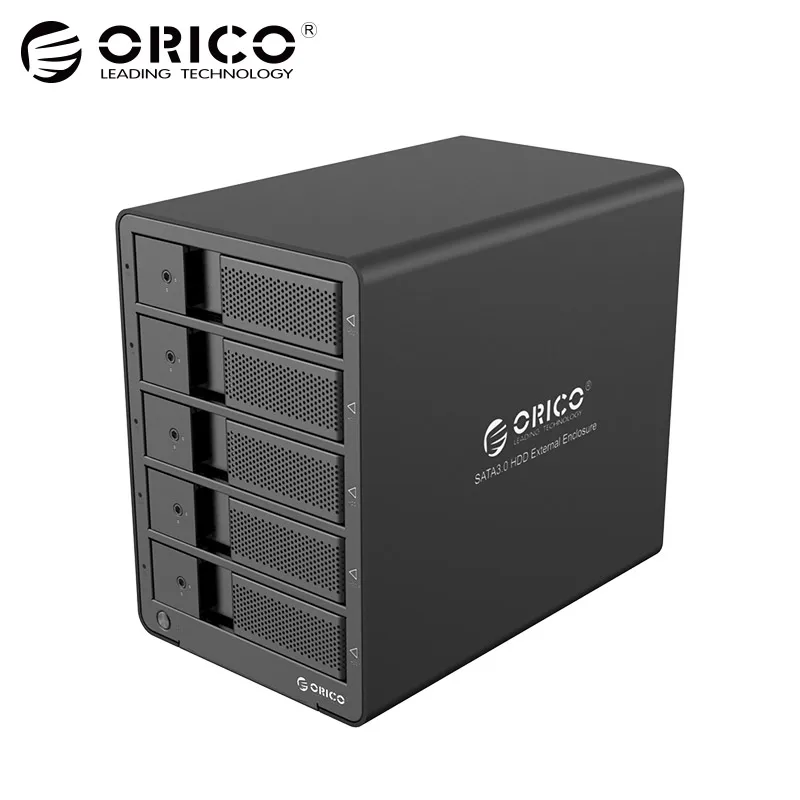 ORICO 9558RU3-BK 5-залив 3 5 ''USB3.0 ESATA RAID HDD ограждение док-Корпус для станции ПК (черный)