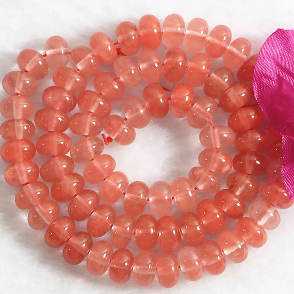 

High grade pink watermelon tourmaline sami-precious stone crystal 4X6mm 5X8mm abacus rondelle women diy loose beads 15"B174