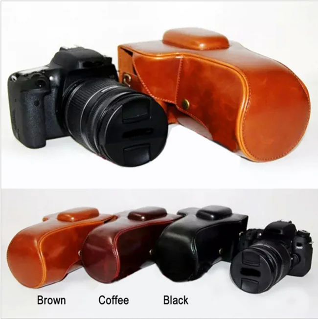 Чехол из искусственной кожи для камеры Canon 750D 760D 18 55 мм 135 200 чехол кофейный