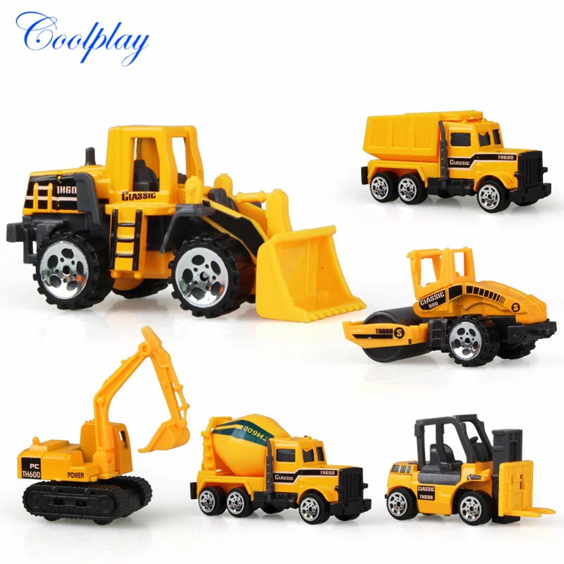 Coolplay мини литая модель автомобиля инженерные игрушечные транспортные средства самосвал погрузчик экскаватор модель автомобиля мини подарок для детей мальчиков}