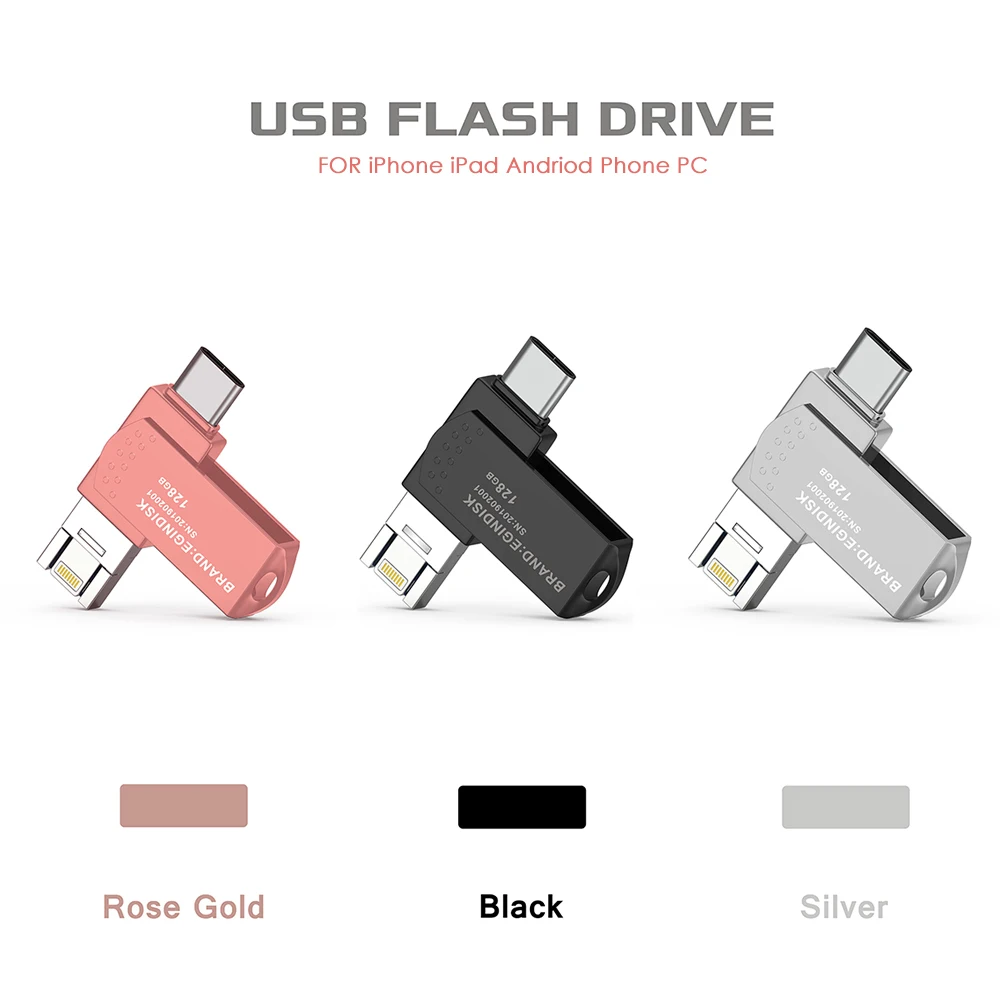 Usb флеш-накопитель type c для iOS/Android с флеш-накопителем Lightning/type c/usb для iPhone 6 6 S 6 P 7 7 S 7 P 8 8 P X XS XR Otg флэш-диск